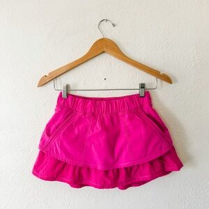 Lululemon Womens Neon Pink Laser Cut Skirt with Shorts